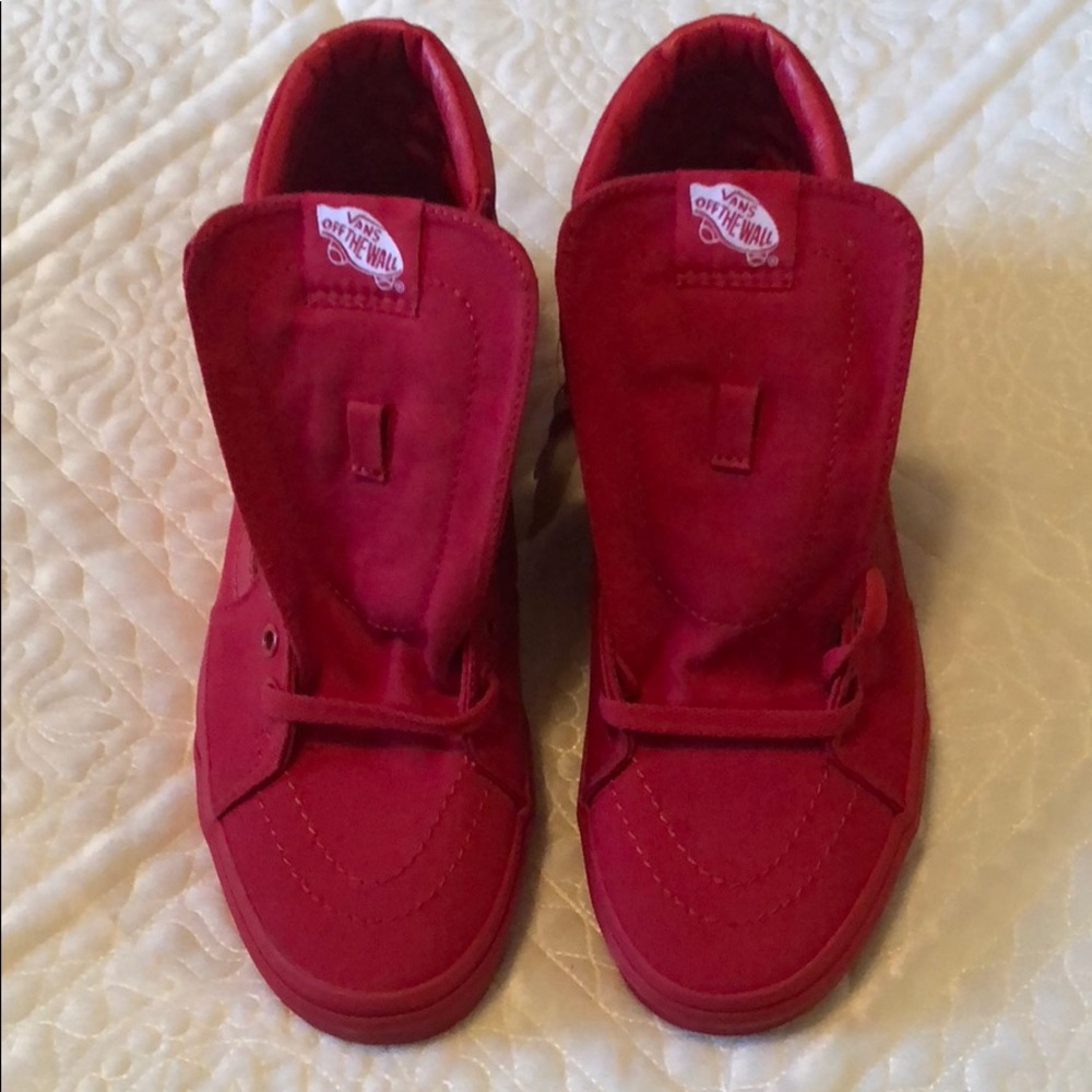 Brand new red high top vans